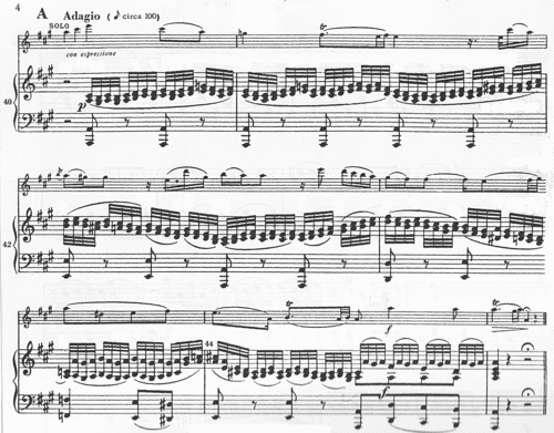 example from Mozart A major violin concerto